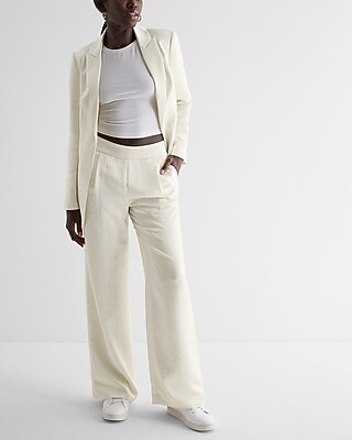 High Waisted Satin Pleated Trouser Pant