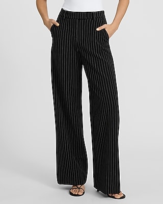 Tapered-Leg Super High-Rise Pinstripe Pants, Regular