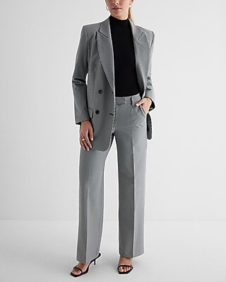Editor Mid Rise Houndstooth Relaxed Trouser Pant
