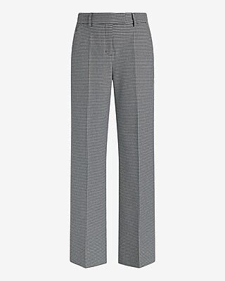 Editor Mid Rise Houndstooth Relaxed Trouser Pant