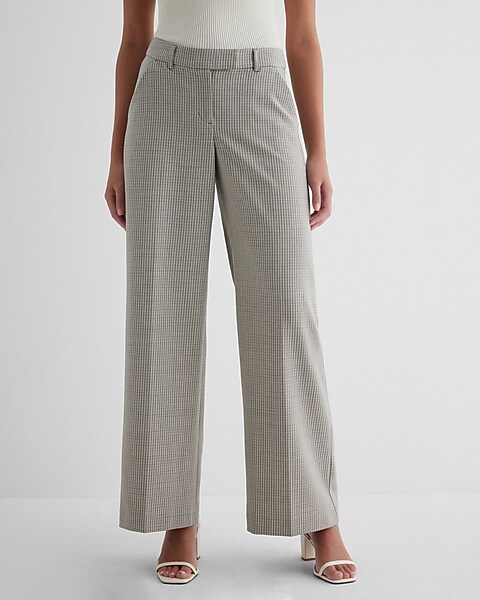 Editor Mid Rise Houndstooth Relaxed Trouser Pant