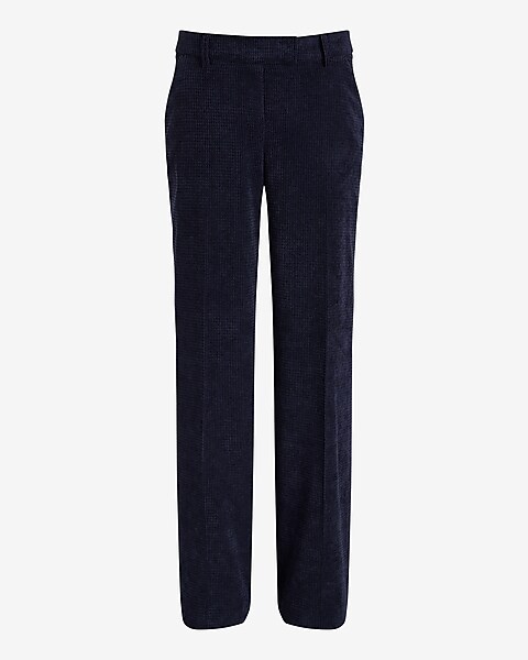 Editor Mid Rise Textured Corduroy Relaxed Trouser Pant