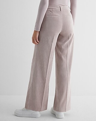 Editor Mid Rise Textured Corduroy Relaxed Trouser Pant