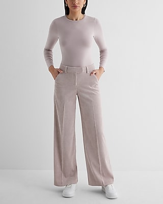 Editor Mid Rise Textured Corduroy Relaxed Trouser Pant