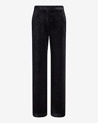 Editor Mid Rise Velvet Relaxed Trouser Pant