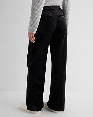 Editor Mid Rise Velvet Relaxed Trouser Pant