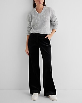 Editor Mid Rise Velvet Relaxed Trouser Pant