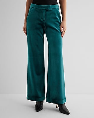 Editor Mid Rise Velvet Relaxed Trouser Pant