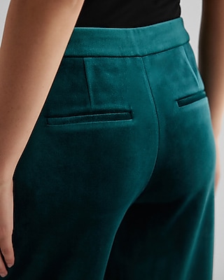Editor Mid Rise Velvet Relaxed Trouser Pant