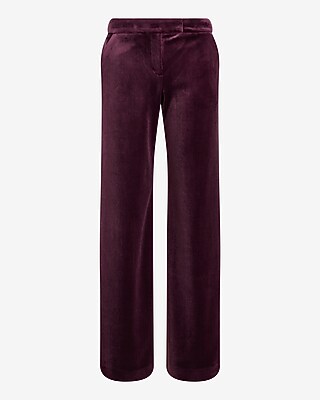 Editor Mid Rise Velvet Relaxed Trouser Pant