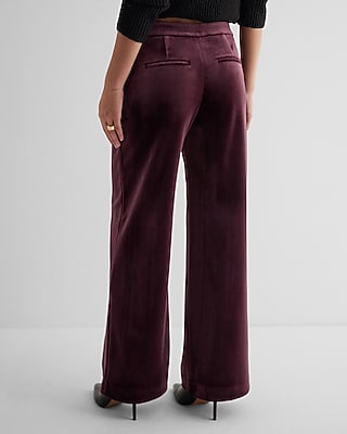 Editor Mid Rise Velvet Relaxed Trouser Pant