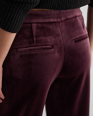 Editor Mid Rise Velvet Relaxed Trouser Pant