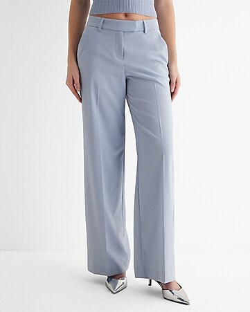 Women Fashion Striped Pants Casual Loose High Waist Wide Leg Paper Bag Long  Straight Pants Belt Trousers