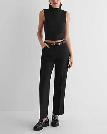 Women's Black Dressy Straight Leg Pants - Workwear Trousers for Womens –  Moda Xpress