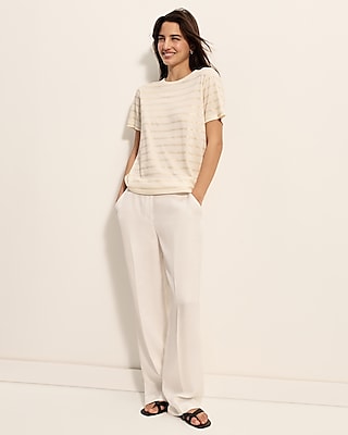 Editor Mid Rise Linen-Blend Belted Trouser Pant