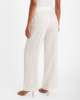 Editor Mid Rise Linen-Blend Belted Trouser Pant