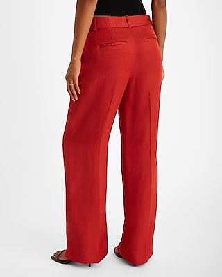 Editor Mid Rise Linen-Blend Belted Trouser Pant