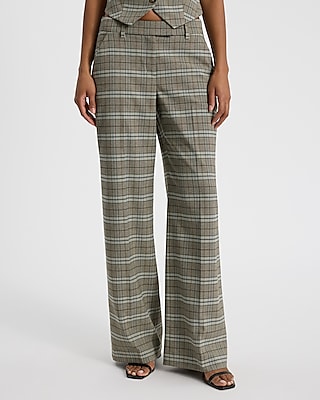 Editor Plaid Mid Rise Trouser Pant