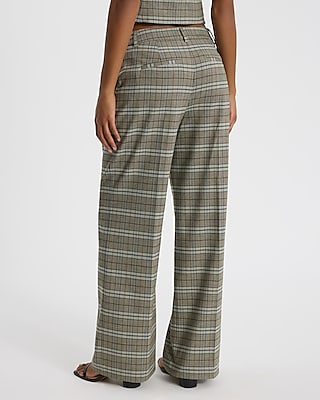 Editor Plaid Mid Rise Trouser Pant