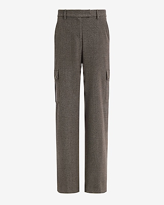 Editor Mini Houndstooth Mid Rise Relaxed Cargo Trouser