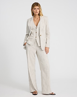 Editor Striped Mid Rise Trouser Pant
