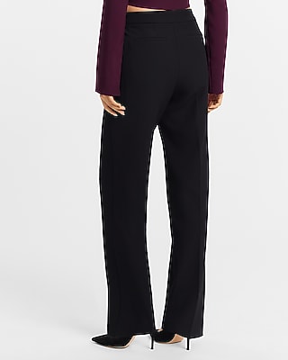 Studio Stretch Twill High Waisted Button Side Slim Trouser Pant