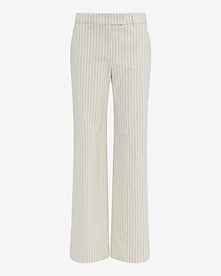 Editor Linen-Blend Striped Mid Rise Trouser