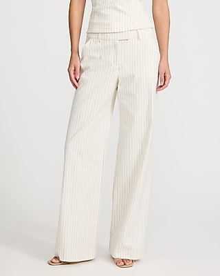 Editor Linen-Blend Striped Mid Rise Trouser