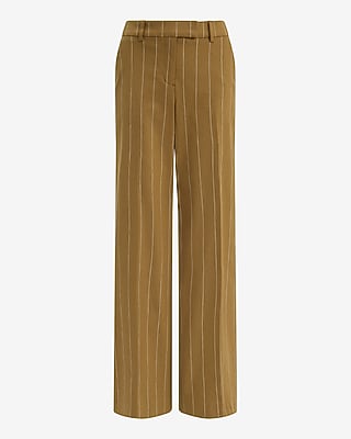 Editor Linen-Blend Striped Mid Rise Trouser