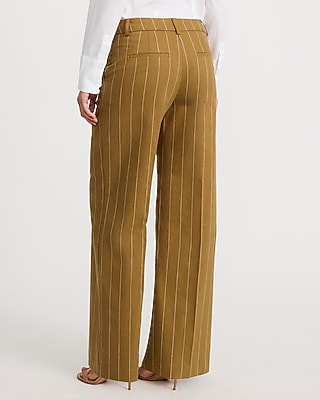 Editor Linen-Blend Striped Mid Rise Trouser