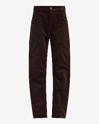Corduroy High Waisted Utility Barrel Pants