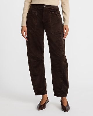 Corduroy High Waisted Utility Barrel Pants