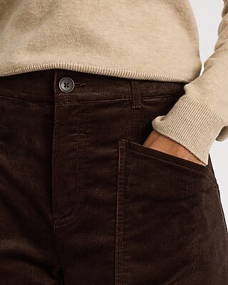 Corduroy High Waisted Utility Barrel Pants