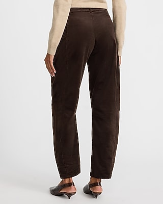 Corduroy High Waisted Utility Barrel Pants