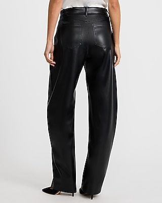 High Waisted Faux Leather Barrel Pant - thumbnail 6