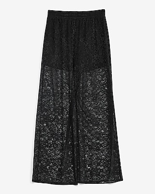 High Waisted Pull On Lace Wide Leg Pant - thumbnail 5