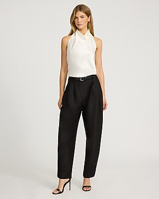 High Waisted Pleated Tapered Pant - image 4