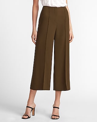 wide leg high rise cropped pants