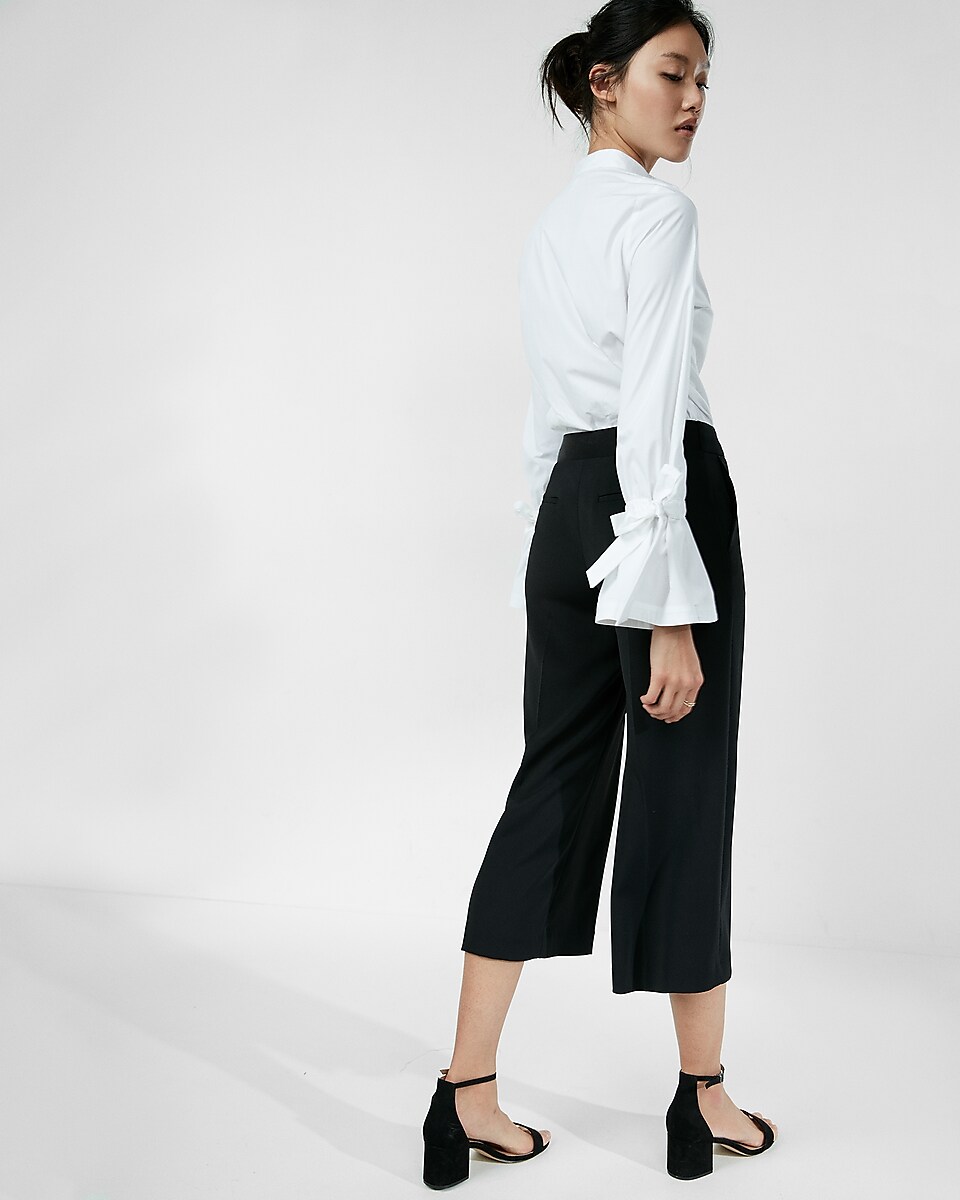 Mid Rise D-ring Belted Culottes | Express