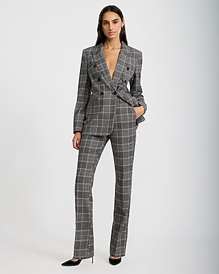 Editor Mid Rise Plaid Bootcut Pant