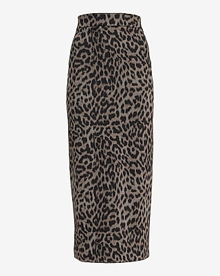 Leopard Super High Waisted Maxi Column Skirt in Signature Ponte - thumbnail 3