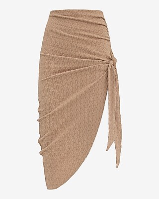 High Waisted Textured Midi Wrap Skirt - image 5