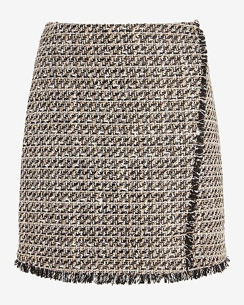 Super High Waisted Tweed Mini Skirt | Express