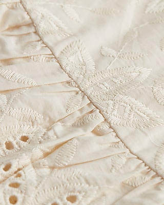 Embroidered Eyelet Ruffle Mini Skirt