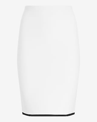 Body Contour Contrast Tipped Sweater Pencil Skirt