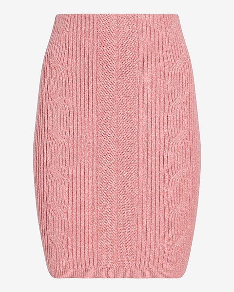 High Waisted Cable Knit Mini Sweater Skirt | Express High Waisted Cable Knit Mini Sweater Skirt | Express