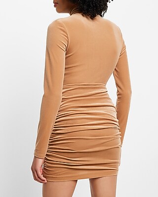 Super High Waisted Velvet Body Contour Ruched Side Mini Skirt