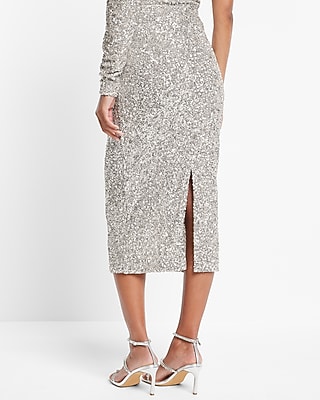 Sequin Set Shr Column Skirt- Soft Mini Maze 9310390:champagne:xs