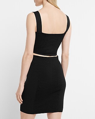 Body Contour High Waisted Ribbed Mini Sweater Skirt