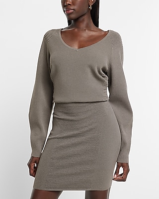 Body Contour High Waisted Ribbed Mini Sweater Skirt